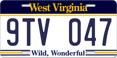 WV license plate 9TV047