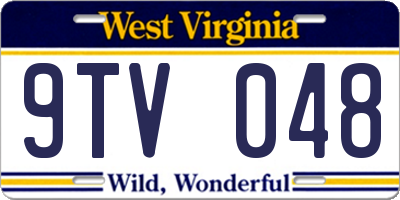 WV license plate 9TV048