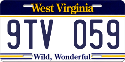 WV license plate 9TV059