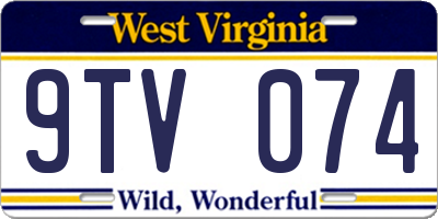 WV license plate 9TV074