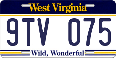 WV license plate 9TV075