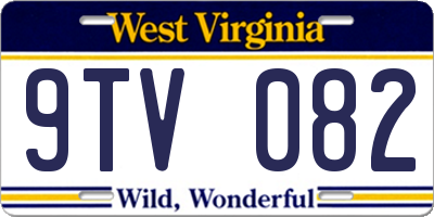 WV license plate 9TV082