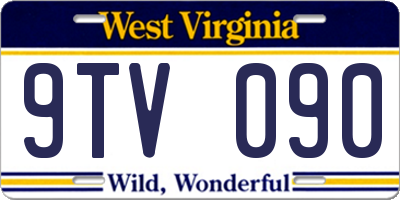 WV license plate 9TV090