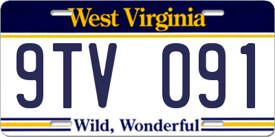 WV license plate 9TV091