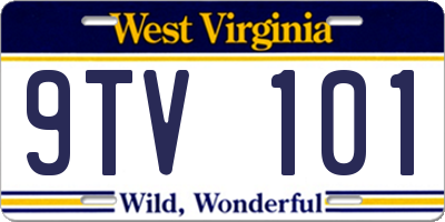 WV license plate 9TV101