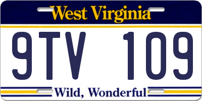 WV license plate 9TV109