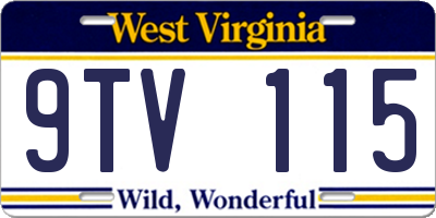 WV license plate 9TV115