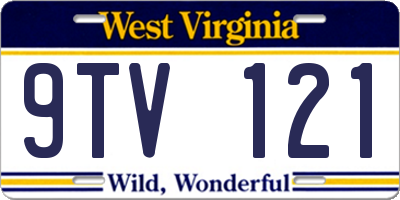 WV license plate 9TV121
