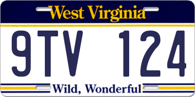 WV license plate 9TV124
