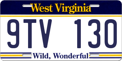 WV license plate 9TV130