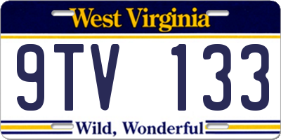 WV license plate 9TV133