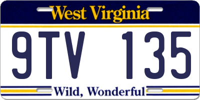 WV license plate 9TV135