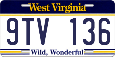 WV license plate 9TV136