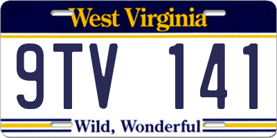 WV license plate 9TV141
