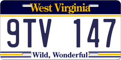 WV license plate 9TV147