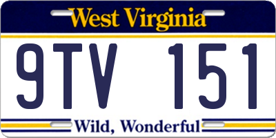 WV license plate 9TV151