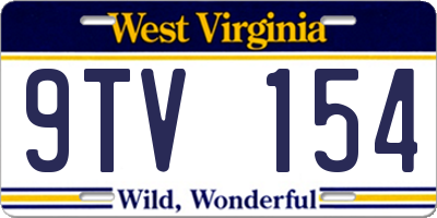 WV license plate 9TV154
