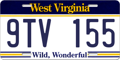 WV license plate 9TV155