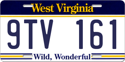 WV license plate 9TV161