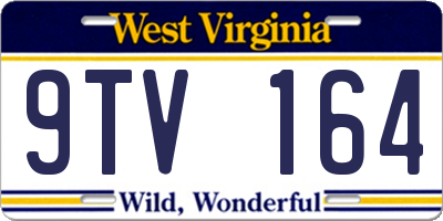 WV license plate 9TV164