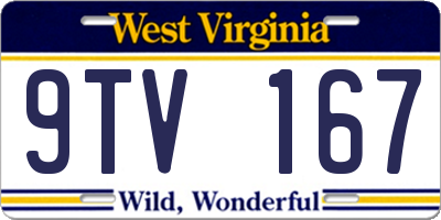 WV license plate 9TV167