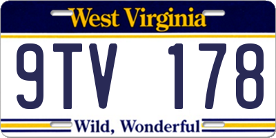 WV license plate 9TV178
