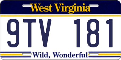WV license plate 9TV181