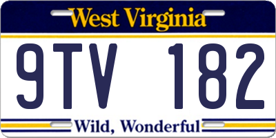 WV license plate 9TV182