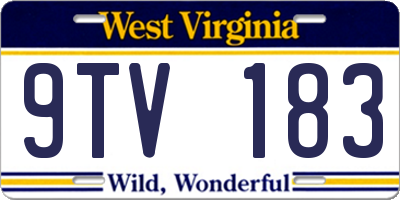 WV license plate 9TV183
