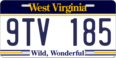 WV license plate 9TV185