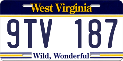 WV license plate 9TV187