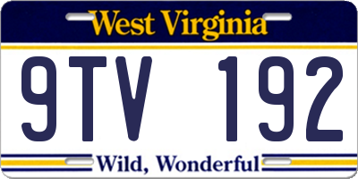 WV license plate 9TV192