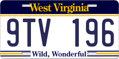 WV license plate 9TV196