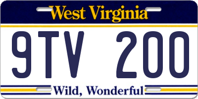 WV license plate 9TV200
