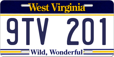 WV license plate 9TV201