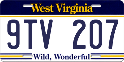 WV license plate 9TV207