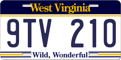 WV license plate 9TV210