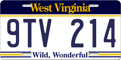 WV license plate 9TV214