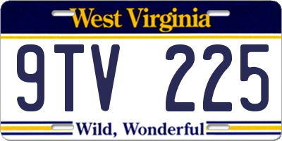 WV license plate 9TV225