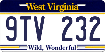 WV license plate 9TV232
