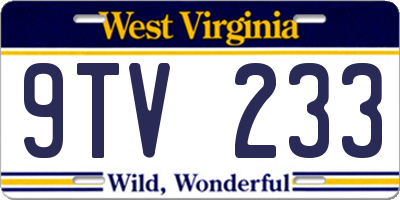 WV license plate 9TV233