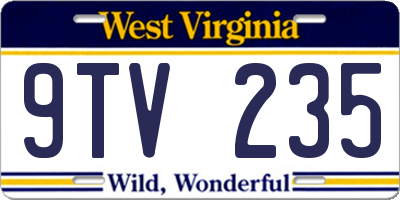 WV license plate 9TV235