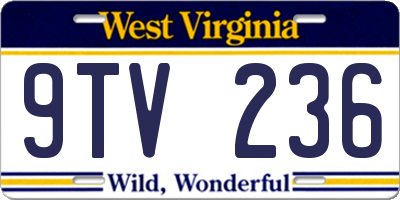 WV license plate 9TV236