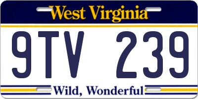 WV license plate 9TV239