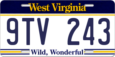 WV license plate 9TV243