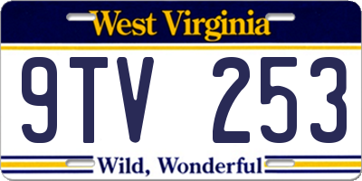 WV license plate 9TV253
