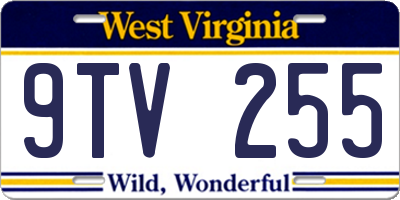WV license plate 9TV255