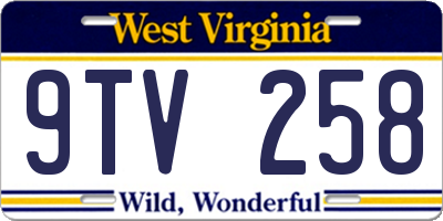 WV license plate 9TV258