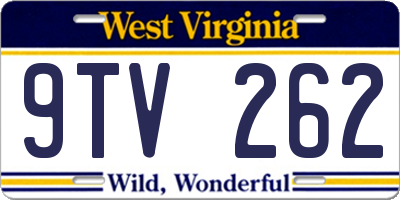 WV license plate 9TV262