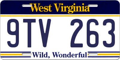 WV license plate 9TV263